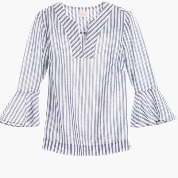 Chico's bluebell striped shirt - Picture 1 of 8